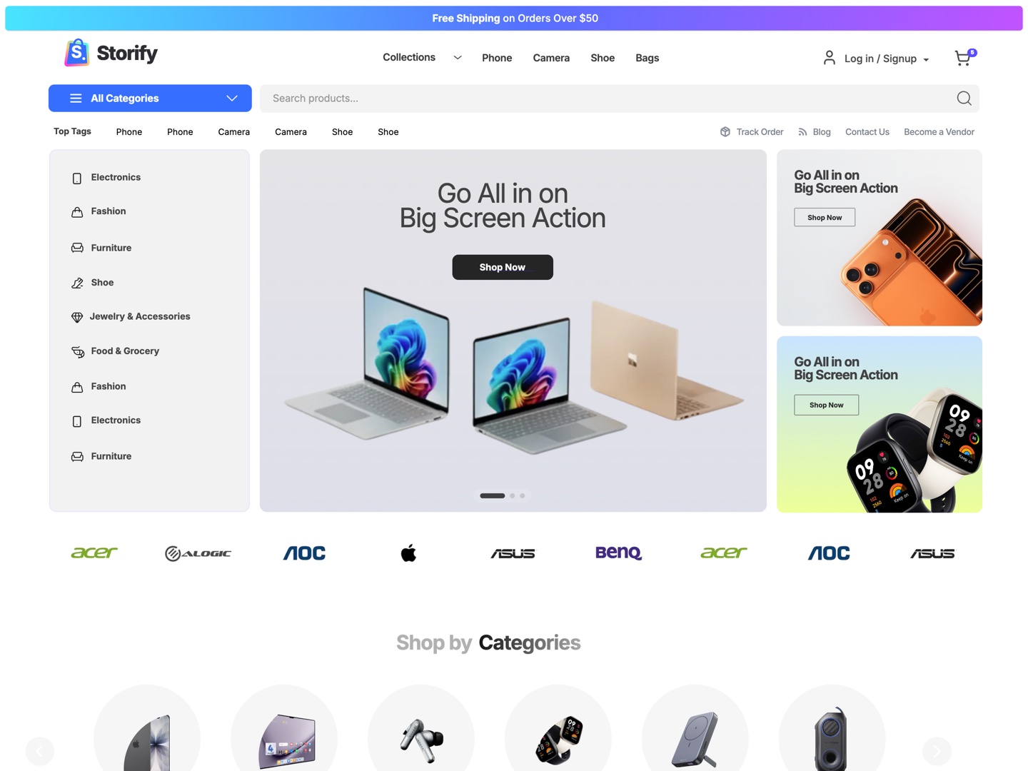 Electronics on desktop